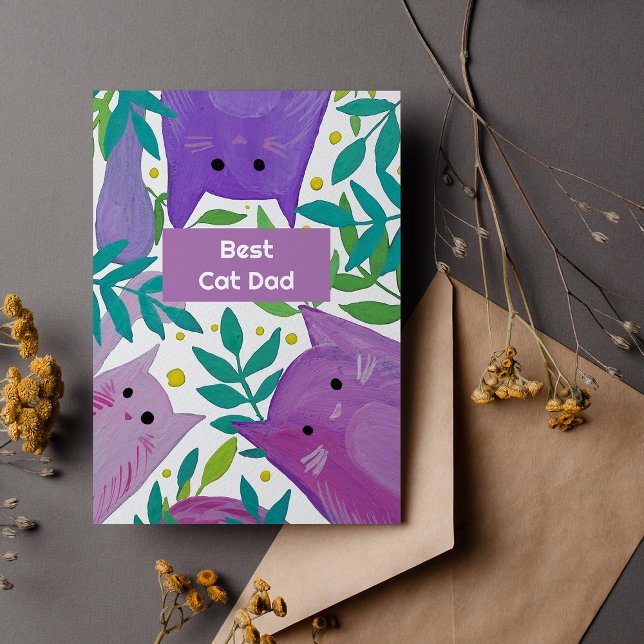 Cats and branches Best cat dad day Holiday Card (Creator Uploaded)