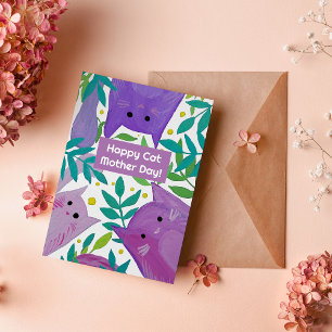 Cats and branches Happy cat mother's day Holiday Card