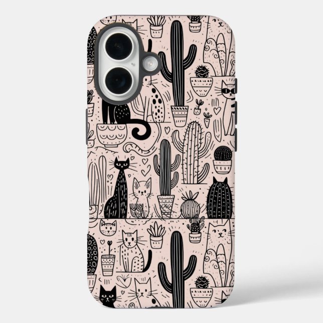 Cats and cactus funny Case-Mate iPhone case (Back)