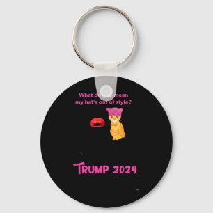 Cats And Cat Ladies For Trump 2024 Funny Keychain