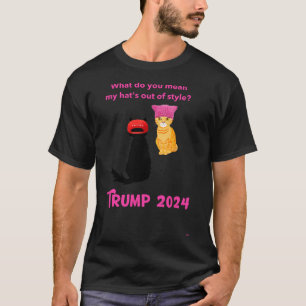 Cats And Cat Ladies For Trump 2024 Funny  T-Shirt