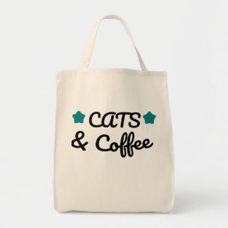Cats and Coffee – Funny Cat and Coffee Lover Quote Tote Bag