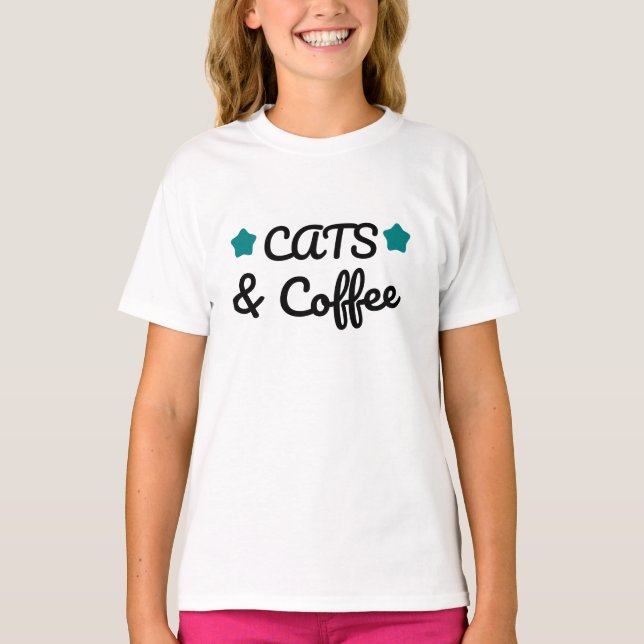Cats and Coffee, Perfect Gift for Cat & Coffee Lo T-Shirt (Front)