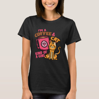 Cats and Coffee Women Cute Girl T-Shirt