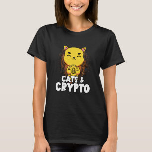 Cats And Crypto Cryptocurrency Blockchain Trader F T-Shirt
