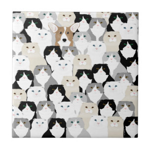 Cats and Dog Ceramic Tile