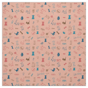 Cats and Dogs and The Toys they Love Fabric