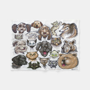 Cats and Dogs Fleece Blanket
