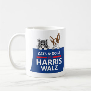 Cats and Dogs for Harris Walz Coffee Mug