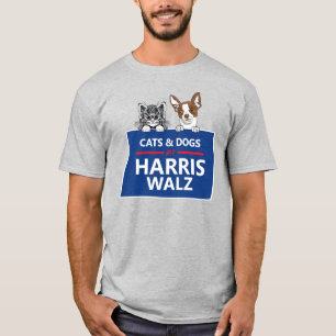 Cats and Dogs for Harris Walz T-Shirt