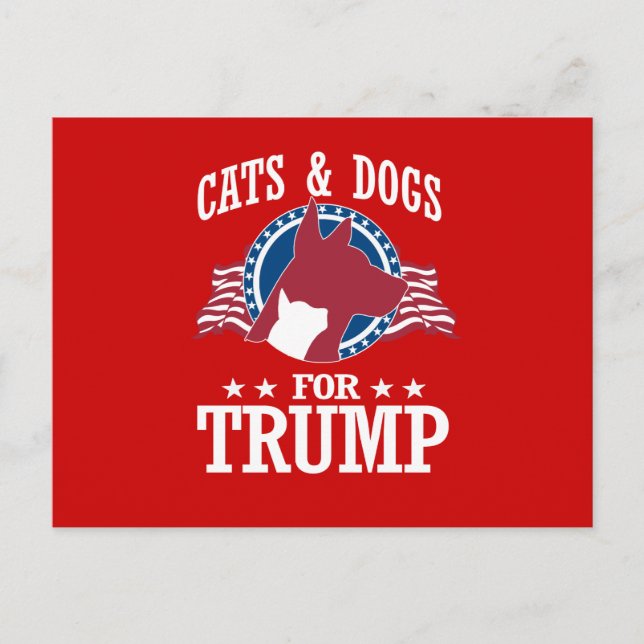 CATS AND DOGS FOR TRUMP POSTCARD (Front)
