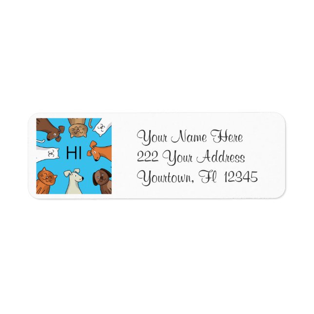 Cats and Dogs funny address label (Front)