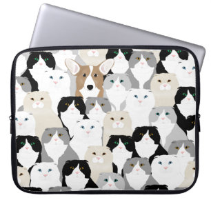Cats and Dogs Neoprene Laptop Sleeve