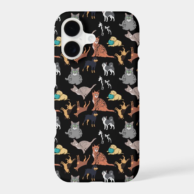 Cats And Dogs Pattern Design On Black  (Back)