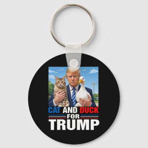 Cats And Ducks For Trump 2024 Cats Ducks For Presi Keychain