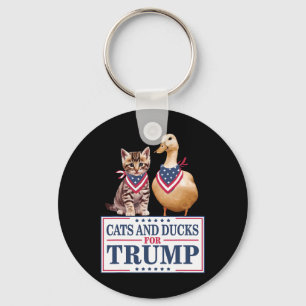 Cats And Ducks For Trump 2024 Kittens And Ducks Fo Keychain