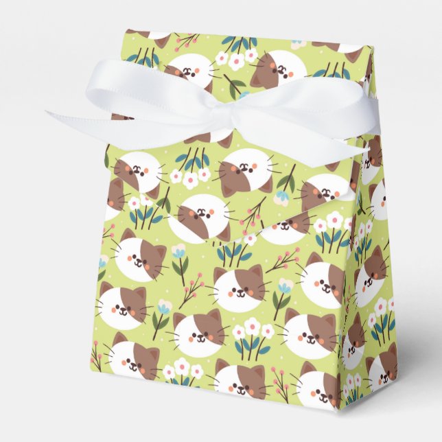 Cats and Flowers Favor Box (Front Side)