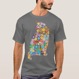 Cats and Flowers Mens or Womens Sweet Kitten Owner T-Shirt