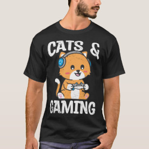Cats And Gaming Cute Cat Owner Pet Animals Graphi T-Shirt