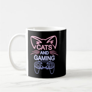 Cats And Gaming Funny Cat Lover Gaming Gift Gamer  Coffee Mug
