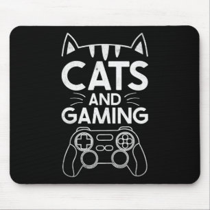 Cats And Gaming Funny Cat Lover Gaming Gift Gamer  Mouse Pad