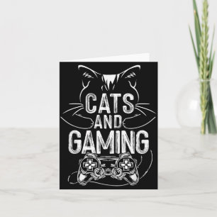 Cats And Gaming Funny For Gamer, Cat Lover, Cat Mo Card