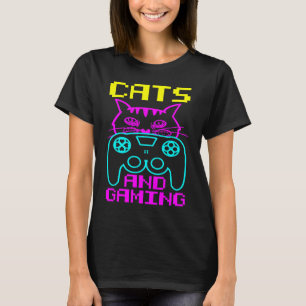 Cats And Gaming Loves Playing Video Games Cute Gam T-Shirt