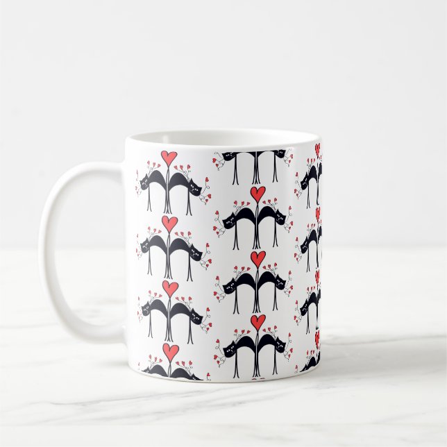Cats and Hearts Coffee Mug (Left)