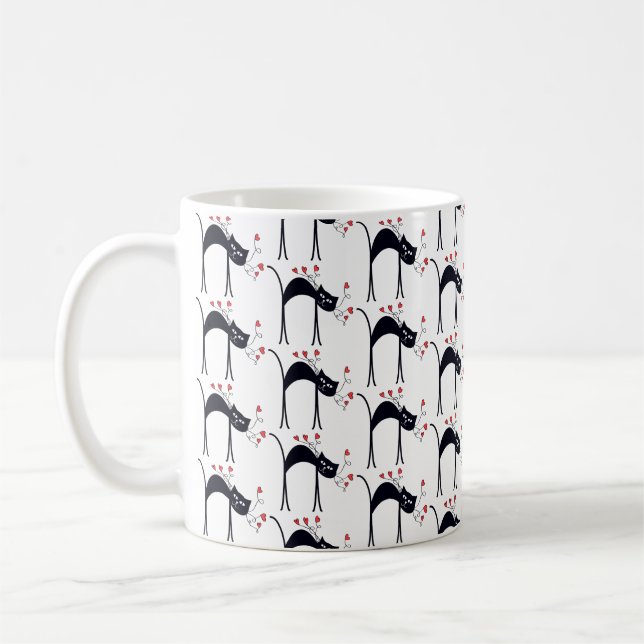 Cats and Hearts Coffee Mug (Left)