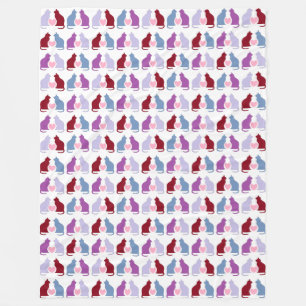 Cats and Hearts Fleece Blanket