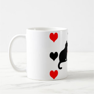 Cats and hearts pattern coffee mug