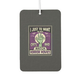 Cats And Horror Movies Halloween Design Air Freshener