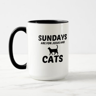 CATS AND JESUS SUNDAY MUG