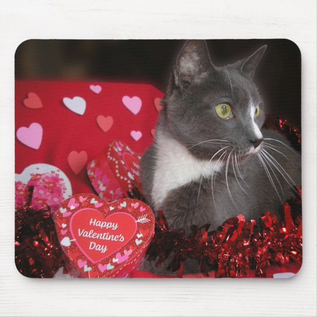 "Cats and Kisses" Mouse Pad (Front)