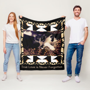 CATS and LOVE on Black/Brown/White Fleece Blanket