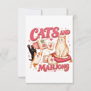 Cats and Mahjong RSVP Card