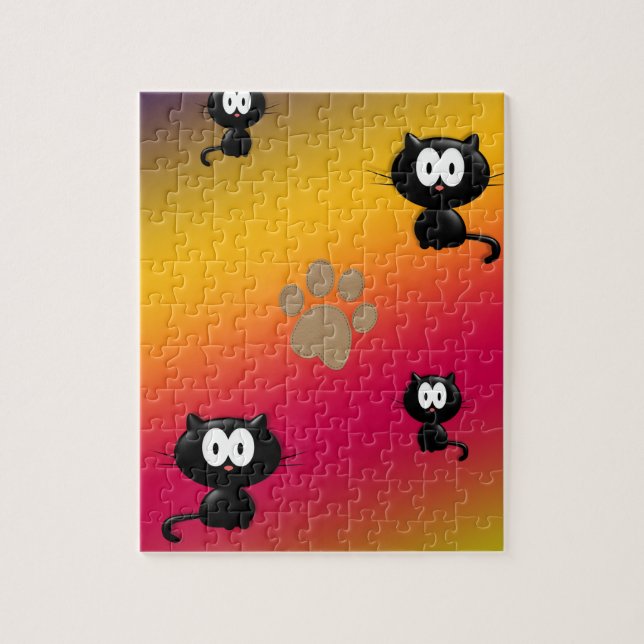Cats and Paw Print Jigsaw Puzzle (Vertical)