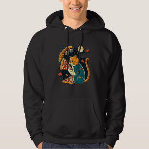Cats And Pizza Funny Design Cat Lovers Pizza Lover Hoodie