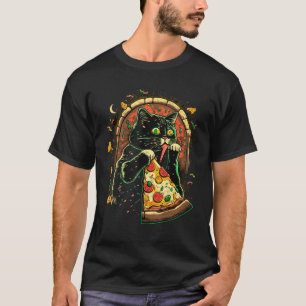 Cats And Pizza Funny Design Cat Lovers Pizza Lover T-Shirt