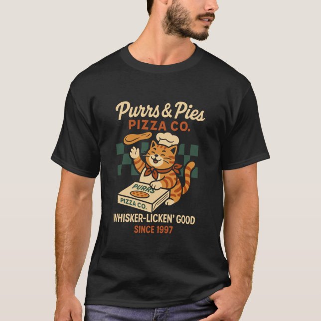 Cats and Pizza T-Shirt (Front)