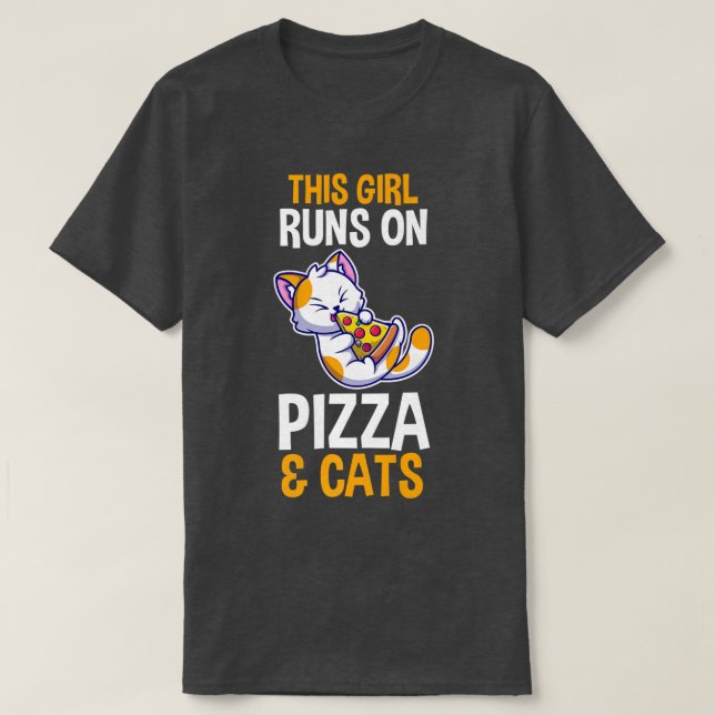 Cats and Pizza  T-Shirt (Design Front)