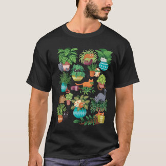 Cats And Plants retro T-Shirt