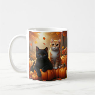 Cats and Pumpkins mug