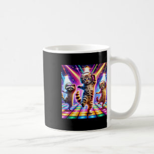 Cats And Raccoon Wearing Headsets Dancing On The D Coffee Mug