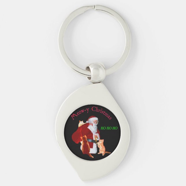 Cats and Santa Keychain (Front)