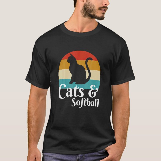 Cats And Softball T-Shirt (Front)
