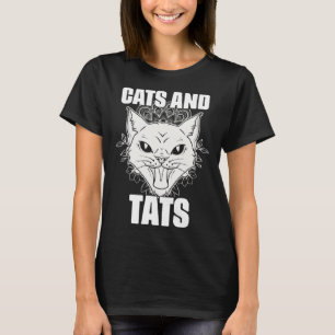 Cats and Tats Feline Tattoo Arts for Gothic Ink T-Shirt