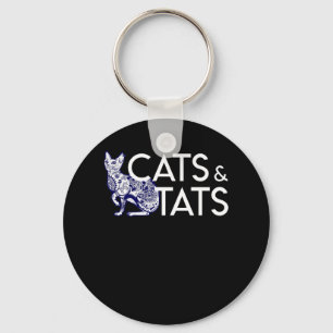 Cats And Tats Tattoo Cat Owner Clothing Keychain