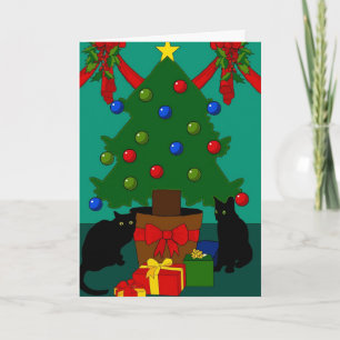 Cats and Tree Christmas Card