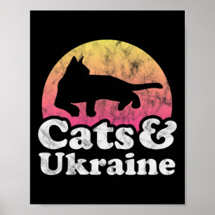 Cats And Ukraine Men's Or Women's Cat Poster